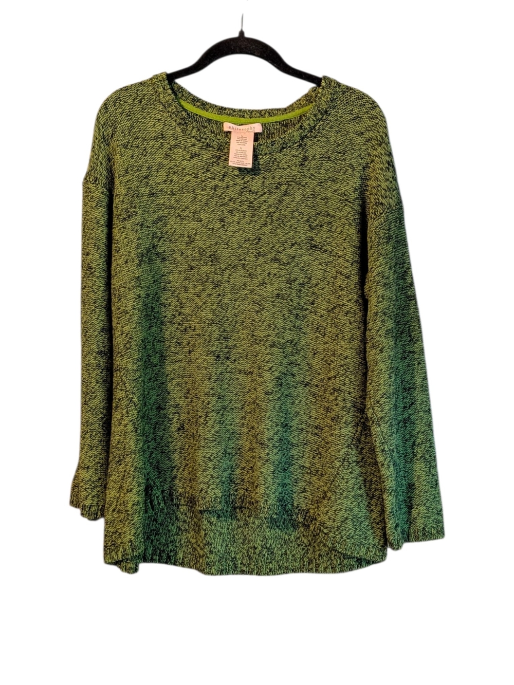 Philosophy Green Marled Crew Neck Sweater Large